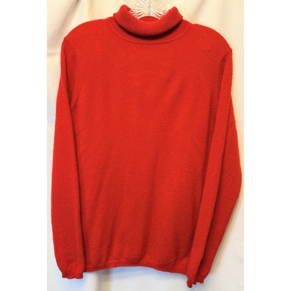 Charter Club 100% Cashmere Turtleneck Sweater Women's Large Red Luxury Knit